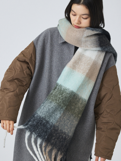 bell cote】大判 チェック シャギーマフラー/ストール｜NOMINE / ノミネ