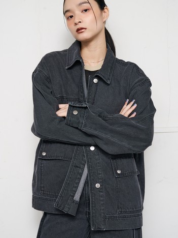 【セットアップ対応】オーバーサイズ デニム ジャケット / カバーオール
