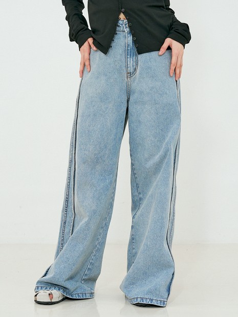 サイドライン ワイド デニムパンツ｜NOMINE / ノミネ