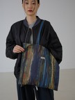 アイコン刺繍 ペイント柄アートプリント ロングハンドル トートバッグ