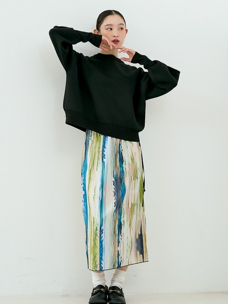 【セットアップ対応】ペイント柄 スリット スカート【予約】