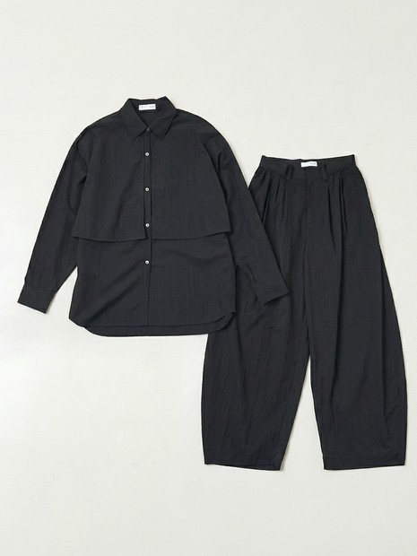2点セット/ONLINESTORE限定】ロングヨークシャツ × タックボリューム