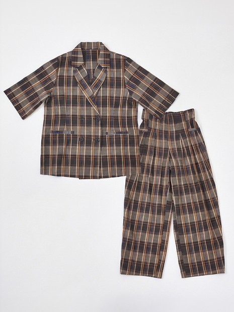 2点セット/ONLINESTORE限定】ハーフスリーブチェックジャケット