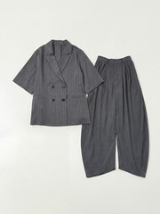 2点セット/ONLINESTORE限定】ハーフスリーブ ストライプダブル