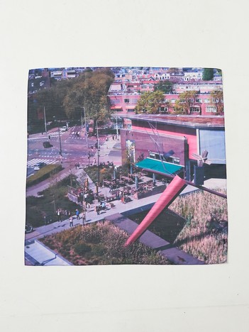 【LY】Postcard scarf　転写プリント 大判 スカーフ
