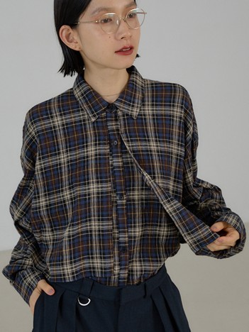 チェック/オックス ロングヨーク オーバーサイズ シャツ｜ユニセックス セットアップ対応