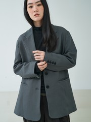 チェック/無地 オーバーサイズ テーラードジャケット｜ユニセックス