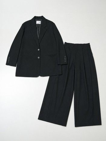 【2点セット/ONLINE STORE限定】オーバーサイズテーラードジャケット × カルゼタックワイドパンツ セットアップ