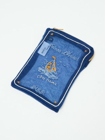 【LY】BT Book Poach 刺繍シアーポーチ