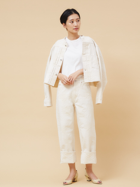 【セットアップ】ジャガードデニムショートブルゾン