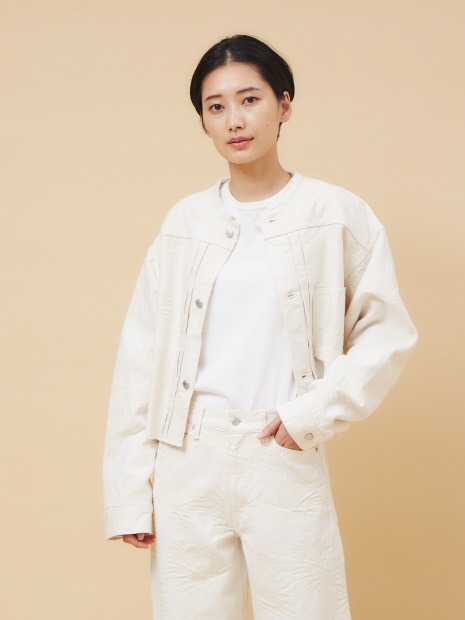 【セットアップ】ジャガードデニムショートブルゾン