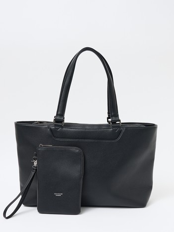 【ABAHOUSE　les essentiels】 定番トートバッグ / スプリットレザー/シュリンク/クラッチバッグ付き / ブリーフバッグ /A4サイズ対応