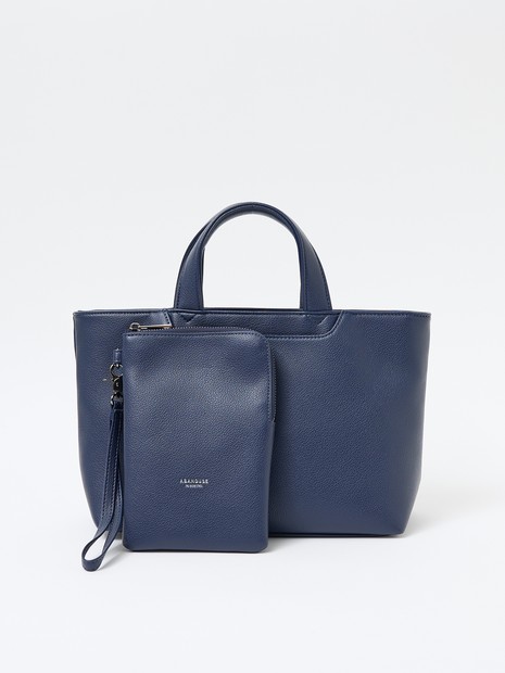 【ABAHOUSE　les essentiels】定番ミニトートバッグ / スプリットレザー/シュリンク/クラッチバッグ付き