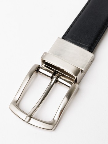 【ABAHOUSE　les essentiels】　　牛革リバーシブルドレスベルト黒/茶　フリーサイズ