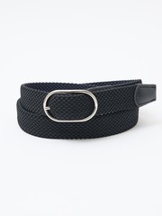 【ABAHOUSE　les essentiels】リバーシブルゴムメッシュベルト / フリーサイズ /  ブラウン×ベージュ / ブラック×ネイビー