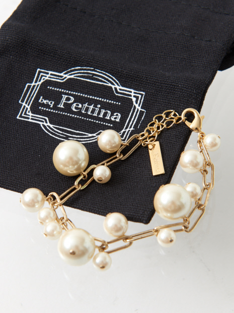 ★beq Pettina/パールチェーンブレス