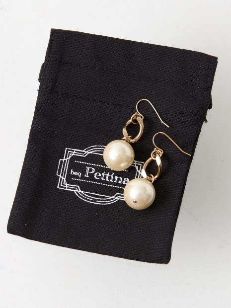 ★beq Pettina/パールチェーンピアス