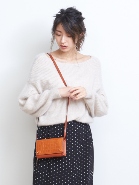 Lucia/クロコウォレットショルダーバッグ