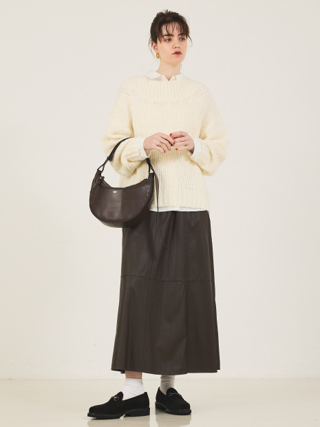 Mois/レザーハーフMOONショルダー｜LOWELL Things / ロウェル シングス