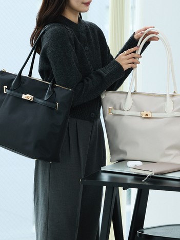 【再入荷/kariさんコラボ】多機能BELTEDナイロントート/A4/通勤/16インチPC対応