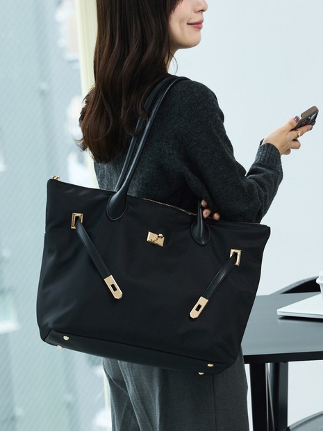 【kariさんコラボ】多機能BELTEDナイロントート/A4/通勤/16インチPC対応