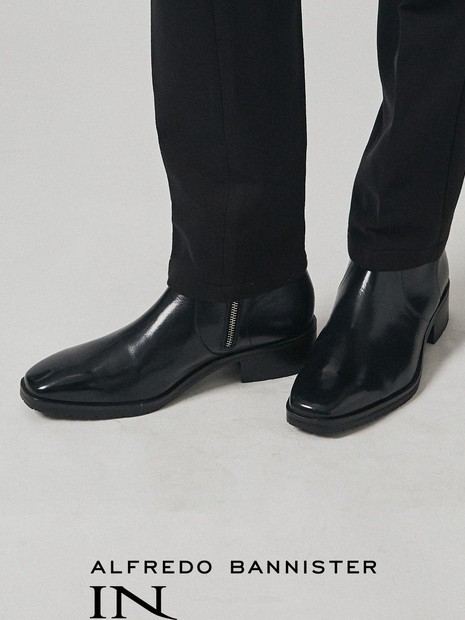 極美品■alfredoBANNISTER【27.5】サイドジップ ブーツ 黒 極美品□alfredoBANNISTER【27.5】サイドジップ ブーツ 黒