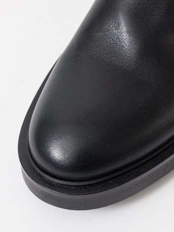 ソフトレザー】ドレープ ロング バックジップ ブーツ