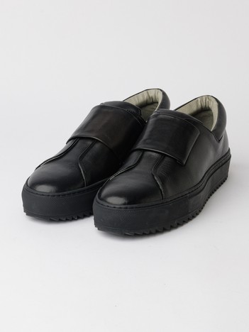 【Margom社】ビッグストラップ レザー スリッポン スニーカー