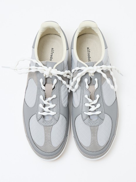 alfredoBANNISTERシルバースタッズスニーカー 26A/W】異素材コンビネーションスニーカー【予約】｜alfredoBANNISTER
