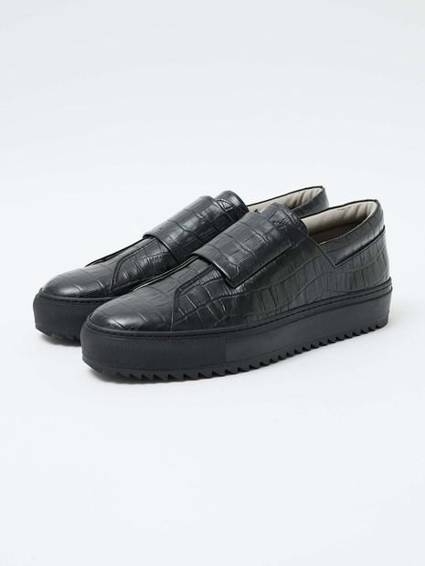26A/W】ビッグストラップ クロコレザー スリッポン【予約