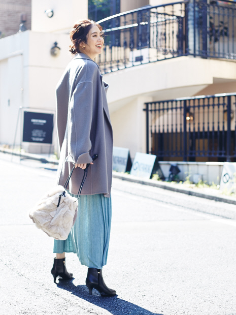fluffy fit 金具付きラインショートブーツ