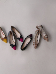 パッチワークフラットパンプス