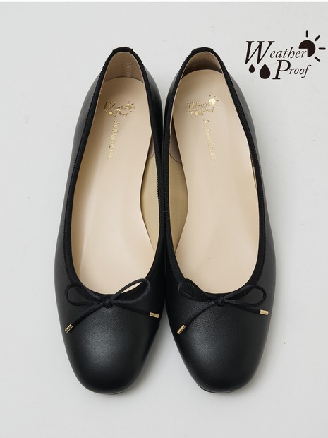 撥水レザーバレエシューズ【予約】