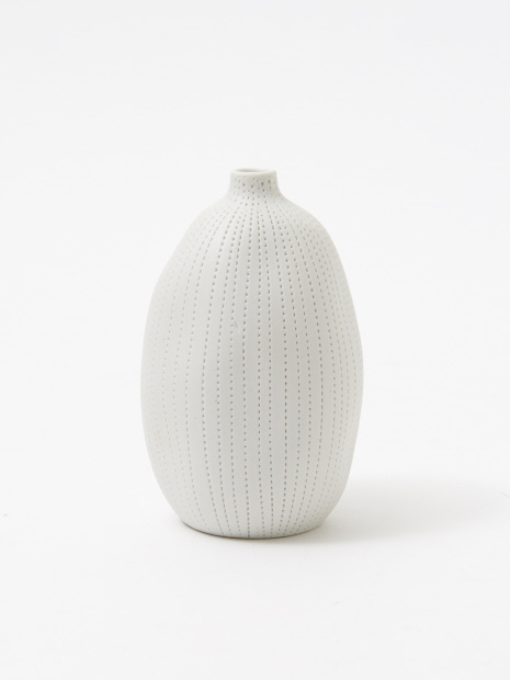 フラワーベース ポッテリvase whiteL