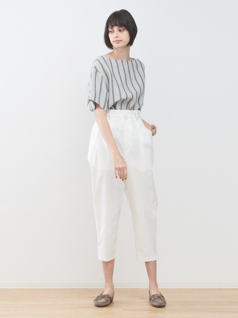 コットンリネンペグトップパンツ