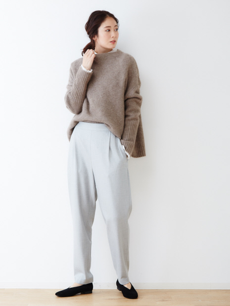 【吸湿発熱】ストレッチ裏起毛テーパードパンツ