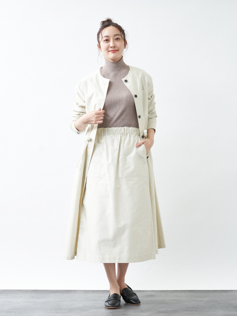 【nicholson&nicholson】Aライン綿サテンスカート