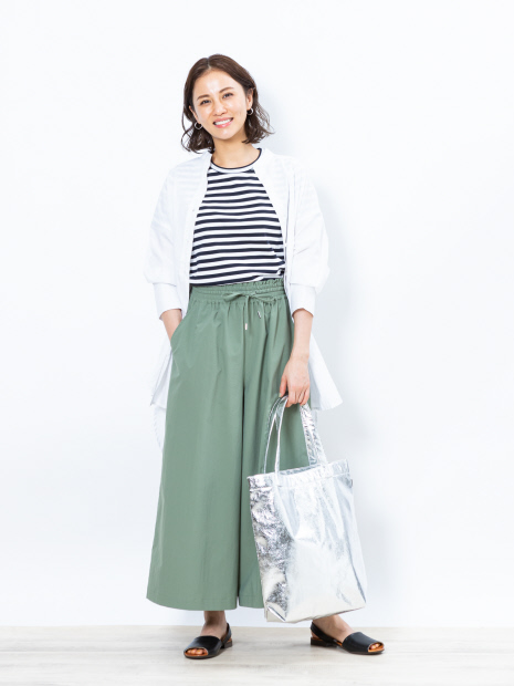 【WEB限定】コットンストライプロングシャツ