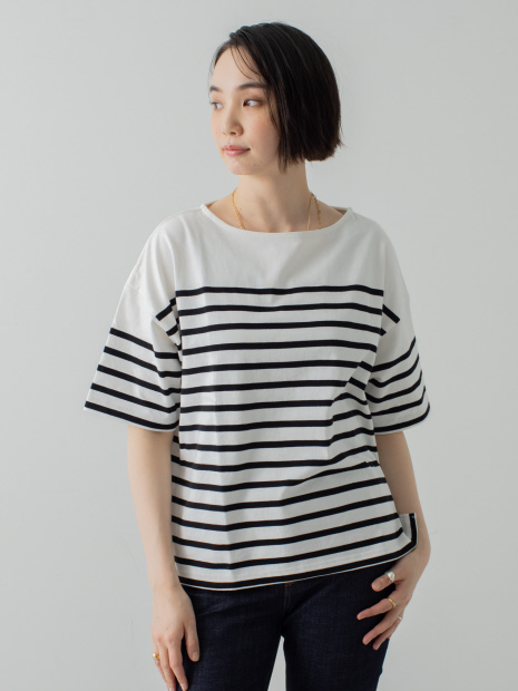 パネルバスクボーダーTシャツ