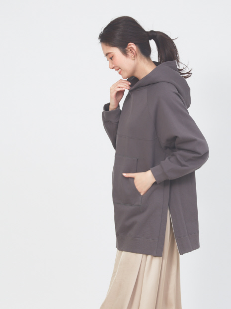 【WEB限定】脇あきステッチデザインフードパーカー