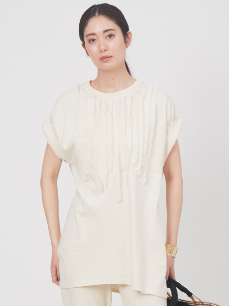 【別注】Dahlia design T-shirt リメイクフリルTシャツ