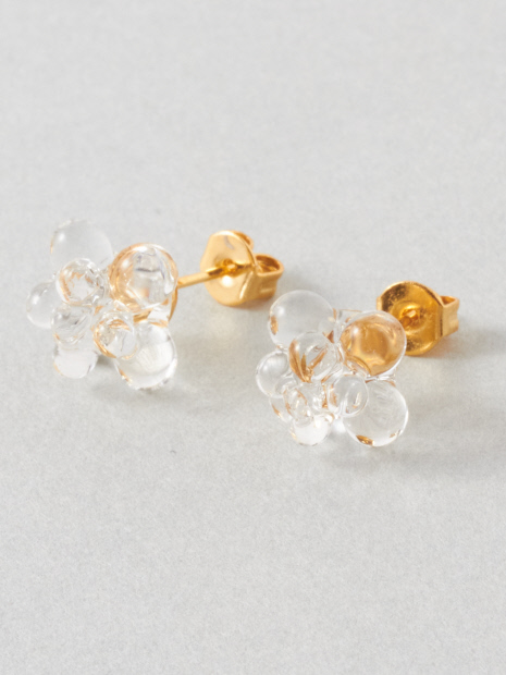 【別注】【HARIO Lampwork Factory】ピアス ステルンクーゲル クリア