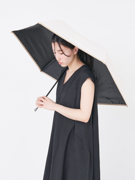 【a.s.s.a】バイカラーパイピング晴雨兼用折畳傘