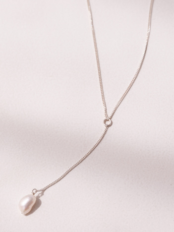 collex - 【MERAKI】 Silver Pearl Drop necklace