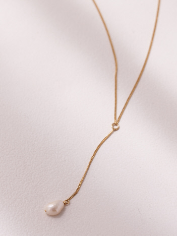 【MERAKI】Gold Pearl Drop Necklace