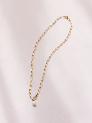 collex - 【MERAKI】Paperclip  Pearl Necklace