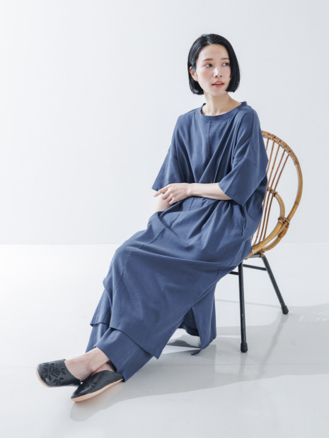 【BIWA COTTON】【別注】【セットアップ】サイドスリットワンピース