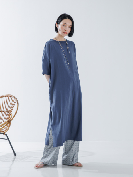 【BIWA COTTON】【別注】【セットアップ】サイドスリットワンピース