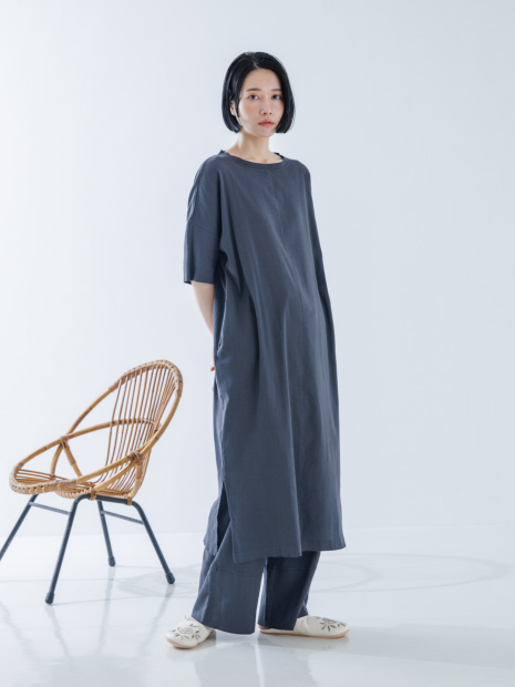 【BIWA COTTON】【別注】【セットアップ】サイドスリットワンピース