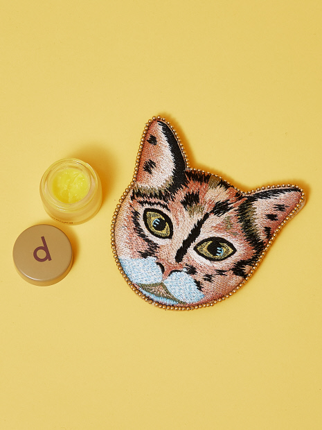 キャットフェイス刺繍ミラー